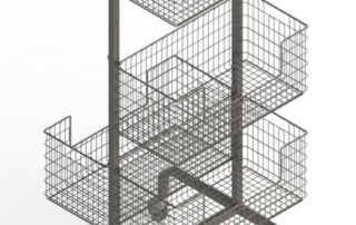 DIN STERILE BASKET RACK - DOUBLE WITH SHELVES